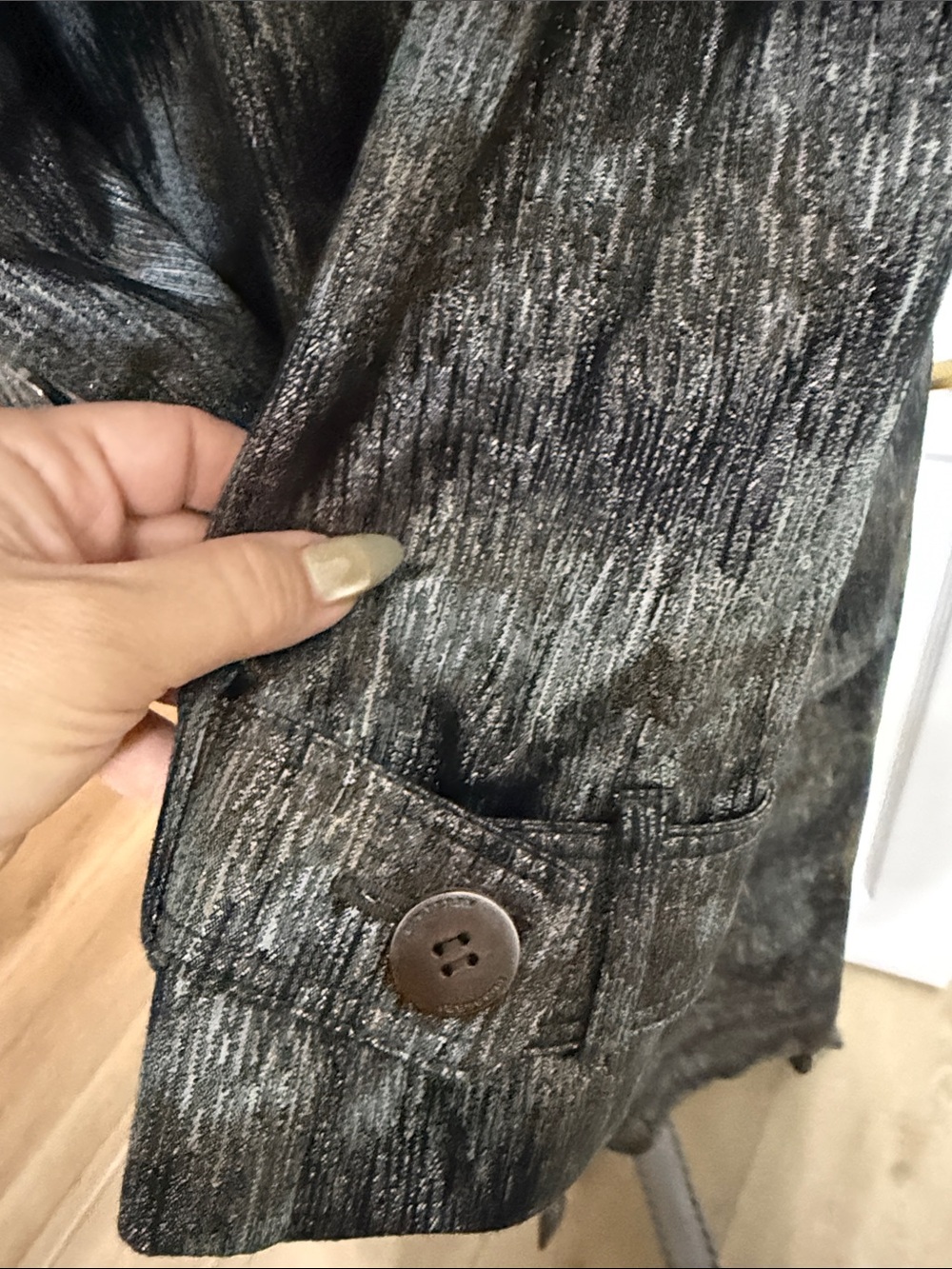 Burberry Charcoal and Black Patterned Double-Breasted Trench Coat - Picture 7 of 10